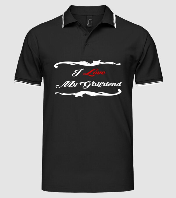 Girlfriend model negru pe tricou