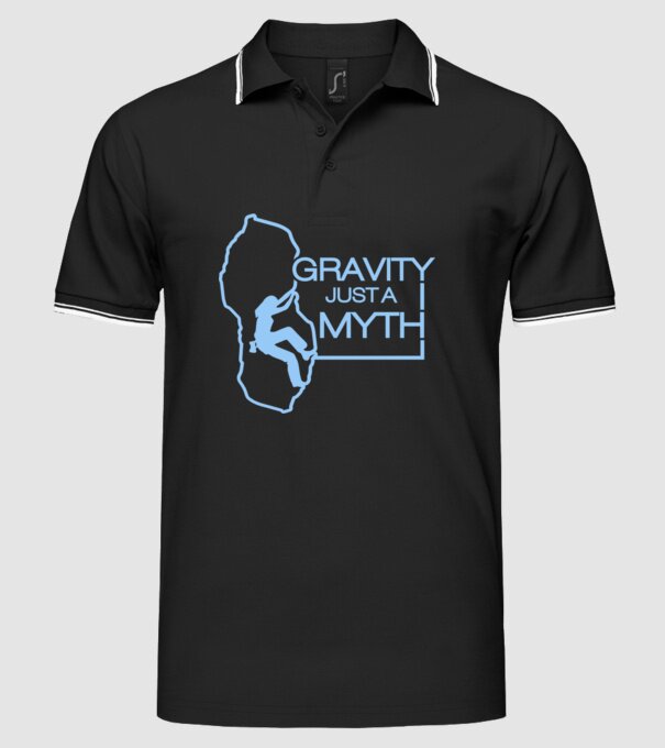 Gravity just a myth model negru pe tricou