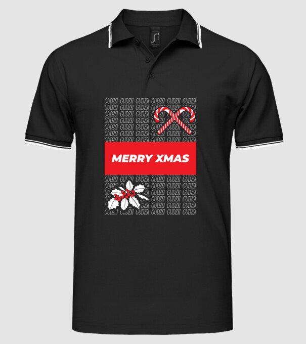 Gudzsi tricou designer Crăciun model negru pe tricou