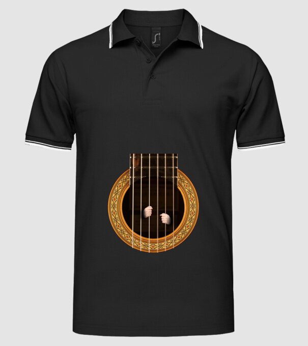 Guitar prison model negru pe tricou