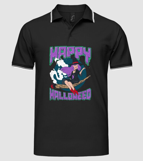 Happy Halloweed model negru pe tricou