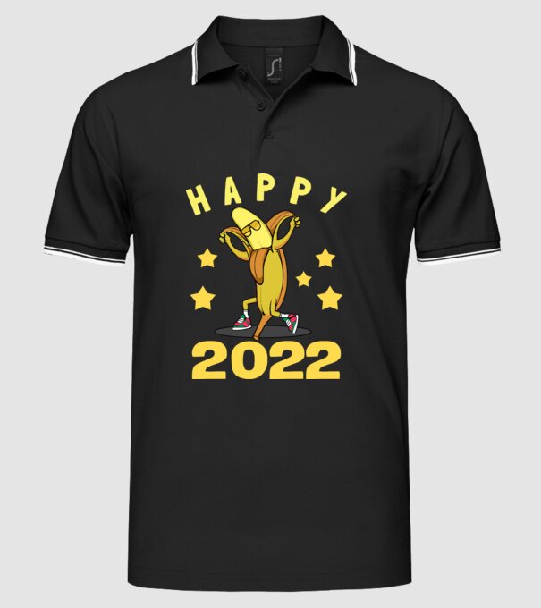 Happy new year Banana model negru pe tricou