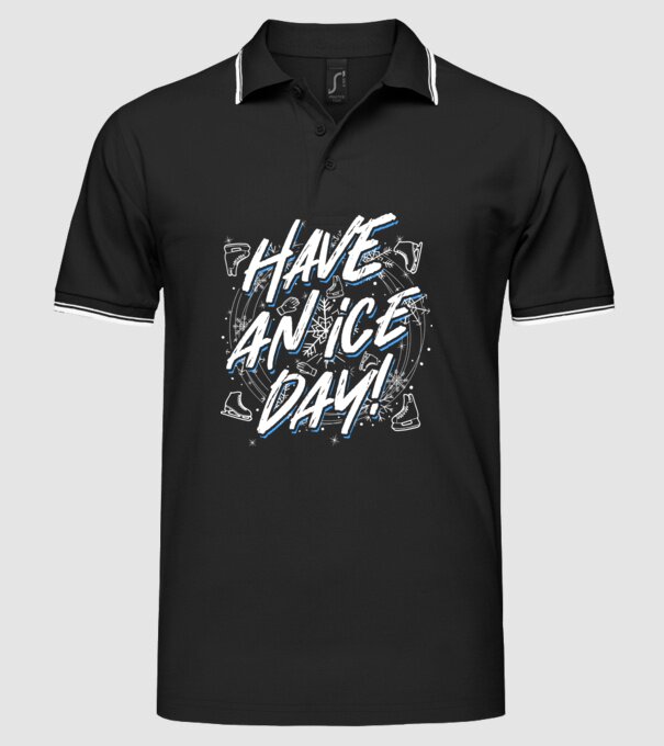 Have an ice day model negru pe tricou