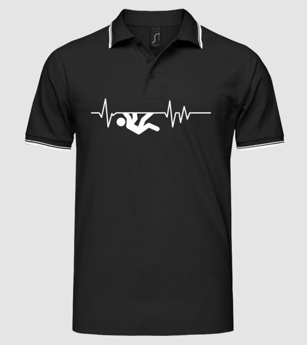 Heartbeat escaladare model negru pe tricou