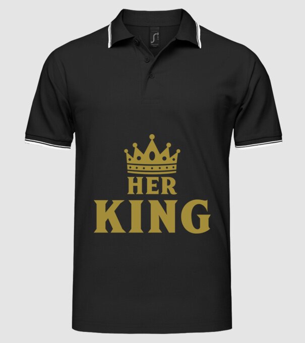 Her King model negru pe tricou