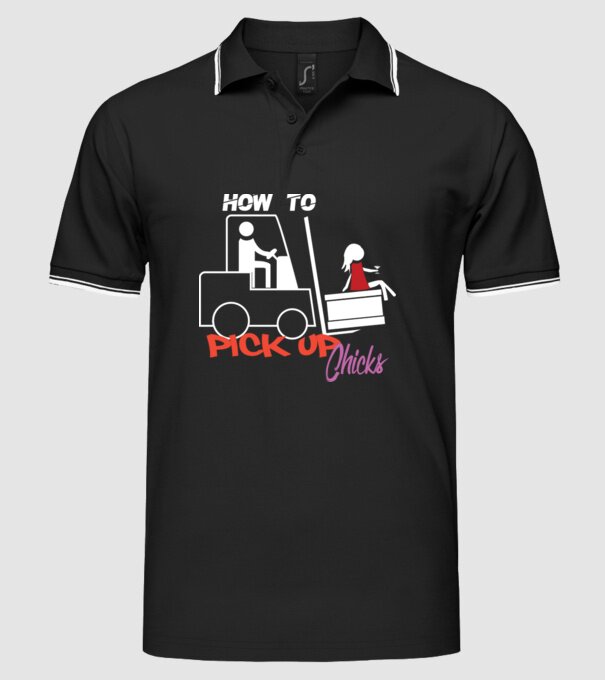 How to Pick up Chicks model negru pe tricou