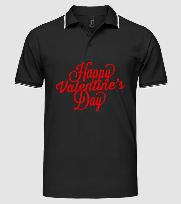 Happy Valentines day model negru pe tricou