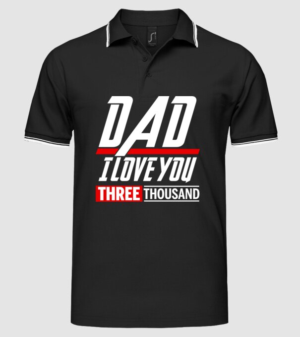 I love you three thousand model negru pe tricou