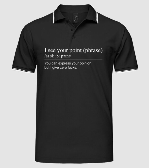 I see your point model negru pe tricou