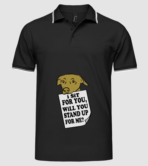 I sit for you model negru pe tricou