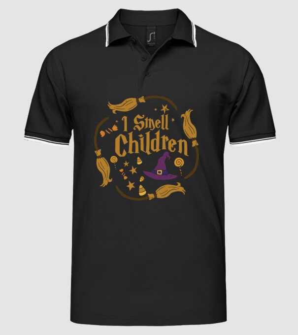 I smell children model negru pe tricou