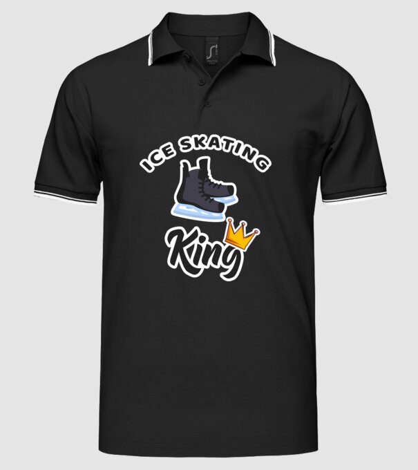 Ice skatin King model negru pe tricou