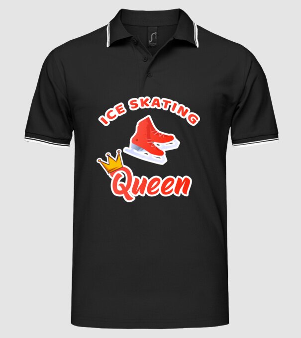 Ice skatin Queen model negru pe tricou