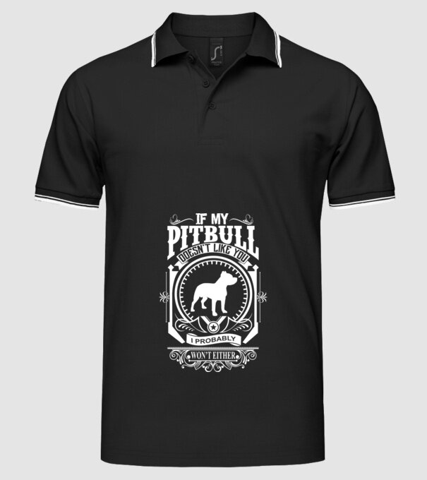 If my pitbull doesnt like u model negru pe tricou