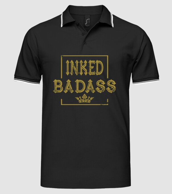 Inked Badass model negru pe tricou
