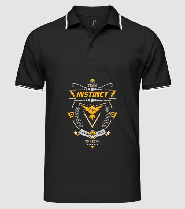 Instinct team model negru pe tricou