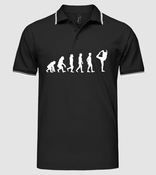 Yoga evoluție model negru pe tricou