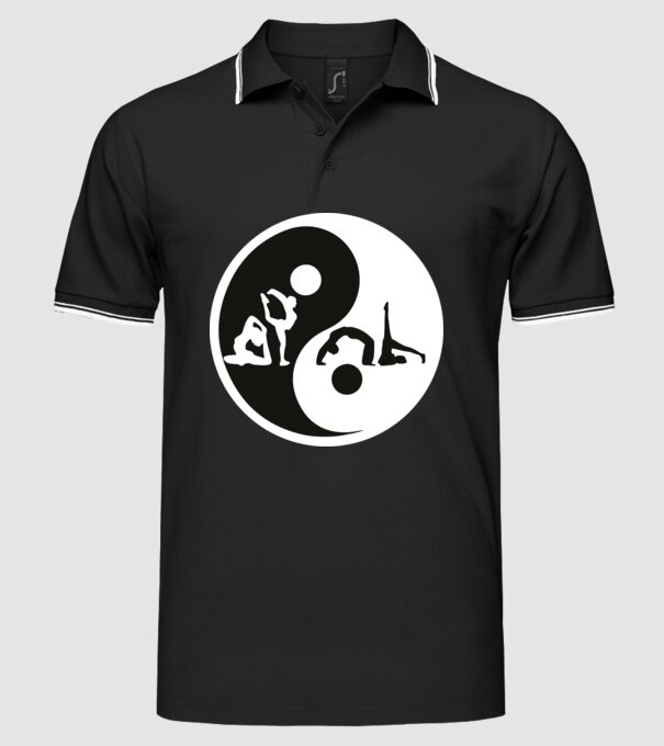 Yoga yin-yang model negru pe tricou