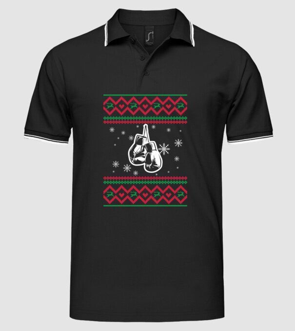 Model tricotat de Crăciun - box model negru pe tricou