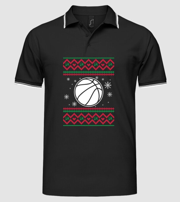 Model tricotat de Crăciun - baschet model negru pe tricou