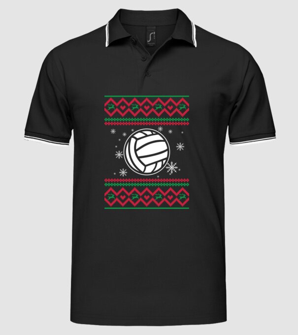 Model tricotat de Crăciun - Polo pe apă model negru pe tricou