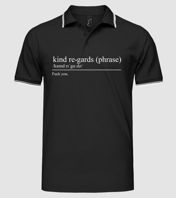 Kind regards model negru pe tricou