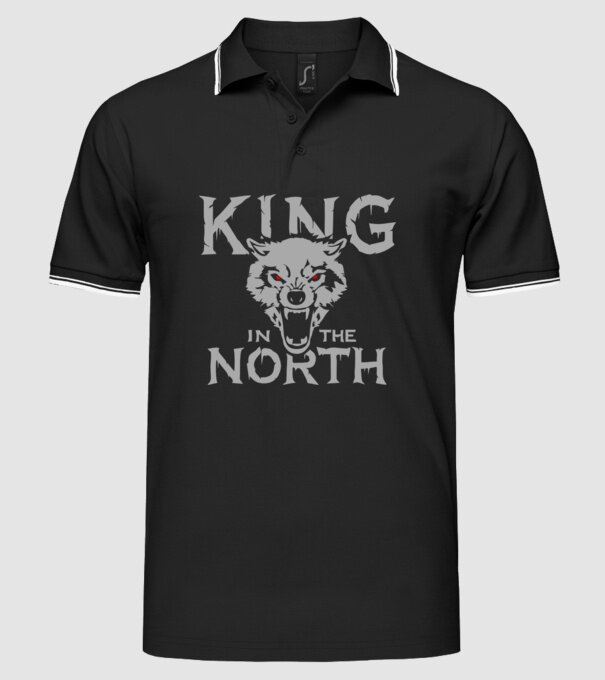 King In The Noth model negru pe tricou