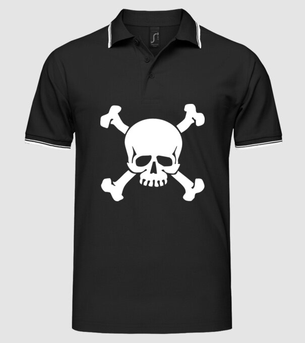 craniu 2 model negru pe tricou