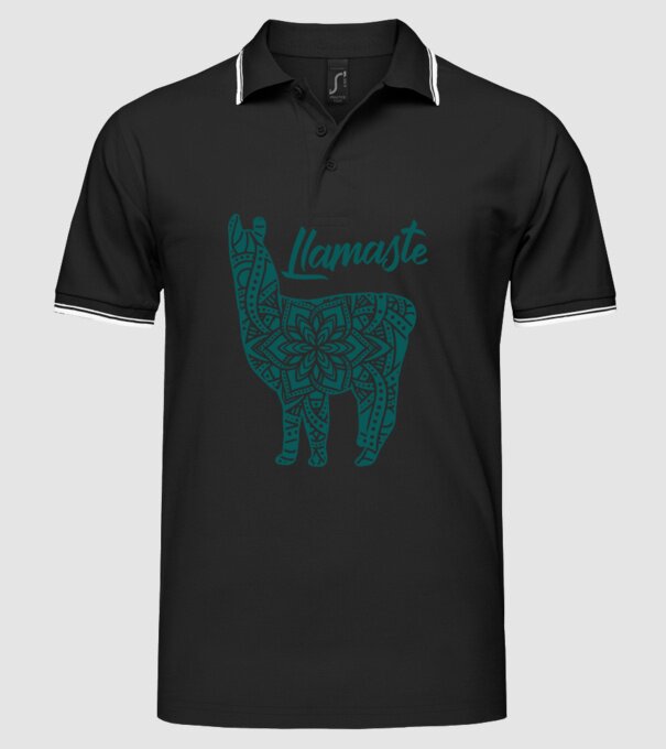 Lamaste unicolor model negru pe tricou