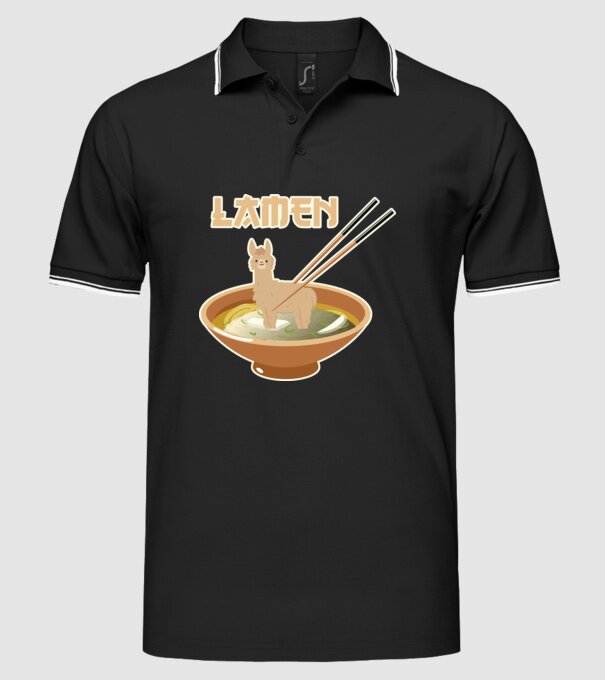 Lamen model negru pe tricou