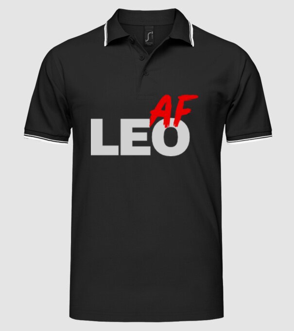 LEO as fuck model negru pe tricou