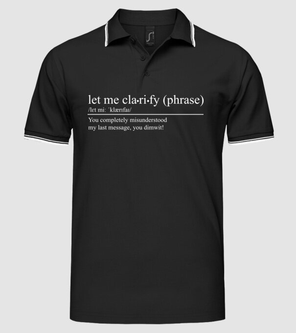 Let me clarify model negru pe tricou
