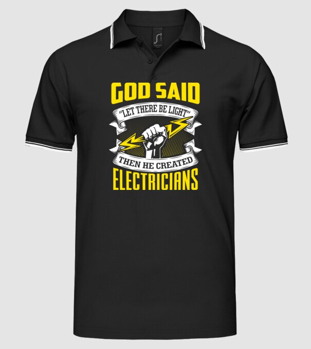Let there be light model negru pe tricou
