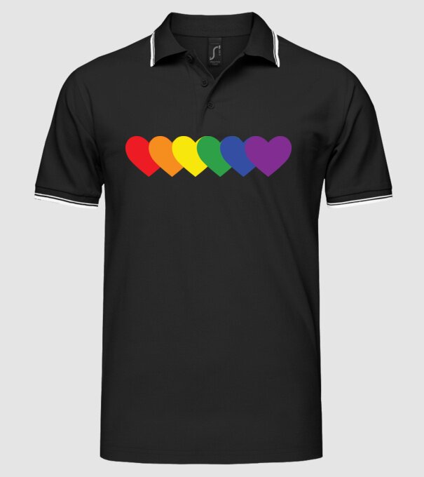 Inimi Lgbtq model negru pe tricou