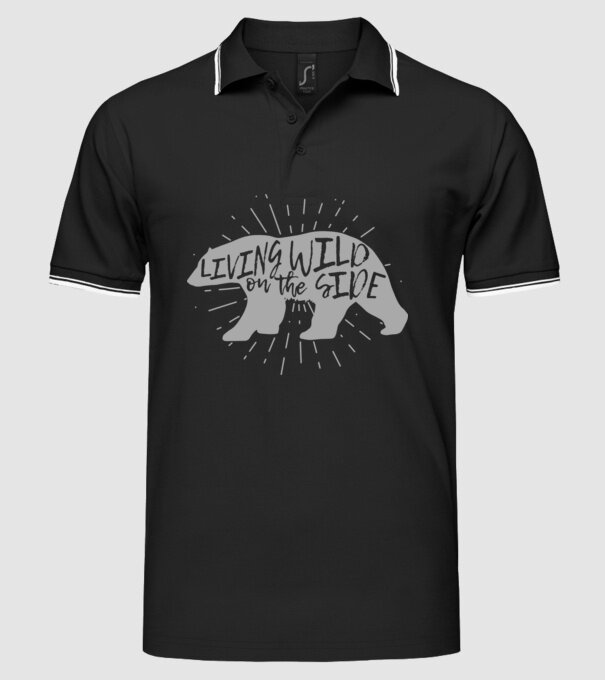 Living on a wild side X model negru pe tricou