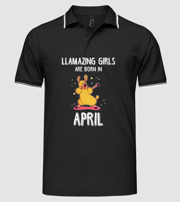 llamazing girls are born in april model negru pe tricou
