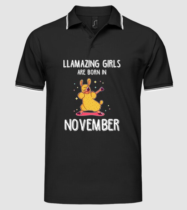 llamazing girls are born in november model negru pe tricou