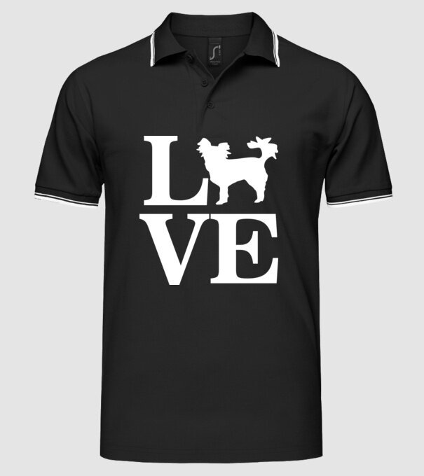 LOVE CHIHUAHUA model negru pe tricou