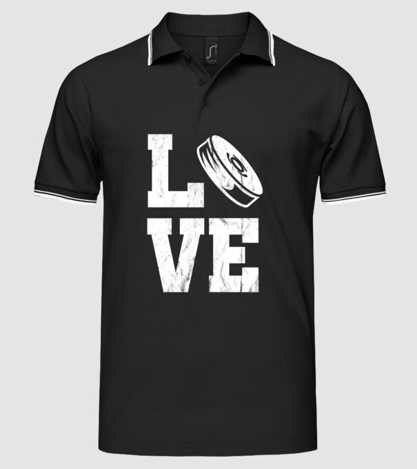 Love hockey model negru pe tricou