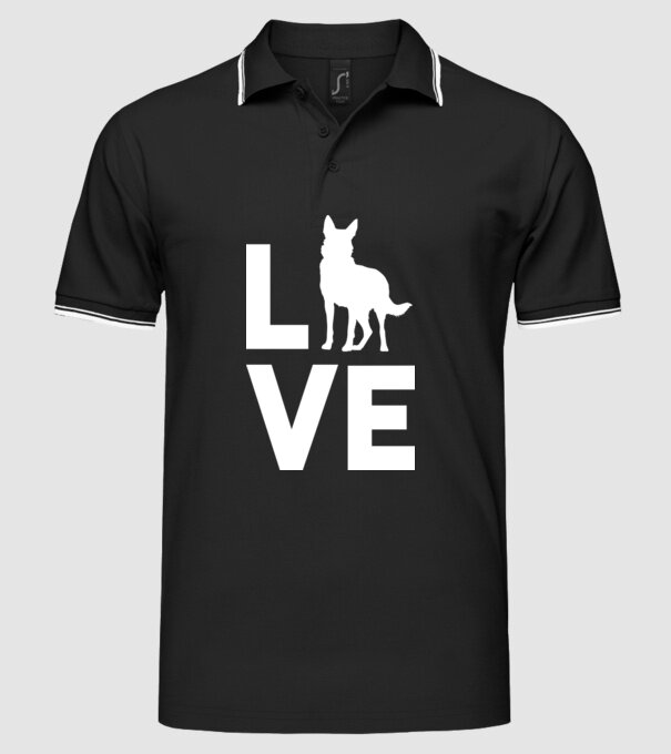 LOVE ciobănesc german model negru pe tricou