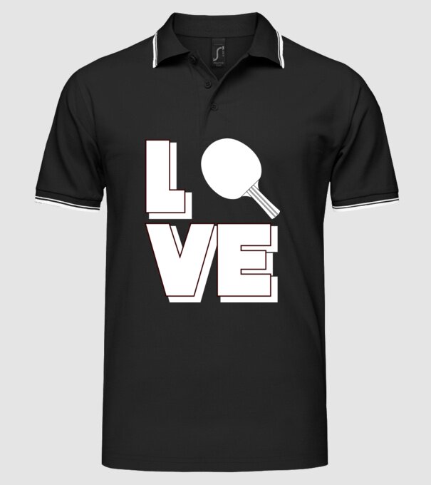 Love pingpong model negru pe tricou