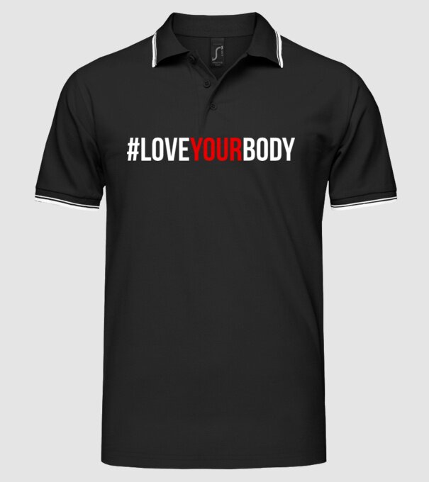 Love Your Body - Iubește-ți corpul model negru pe tricou