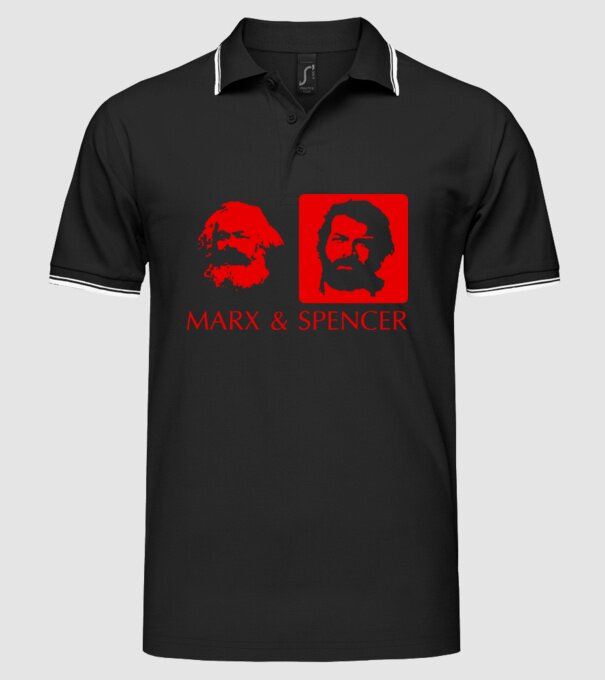 MARX and Spencer model negru pe tricou