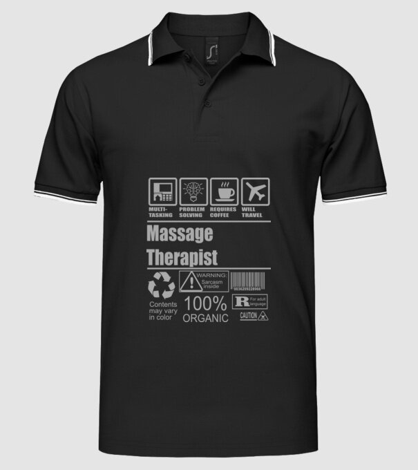 Massage Theraphist model negru pe tricou