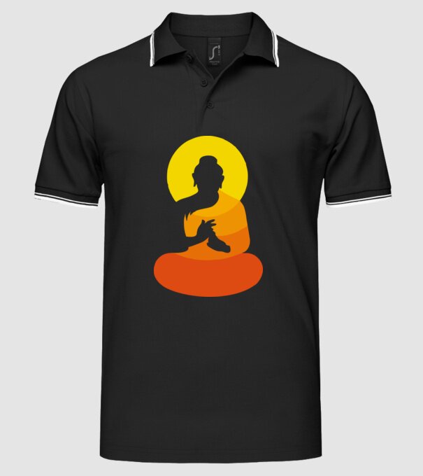 Călugăr meditator model negru pe tricou