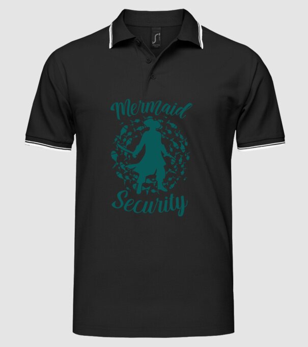 Mermaid Security boys model negru pe tricou