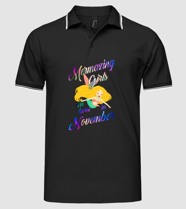 Mermazing girls are born november model negru pe tricou