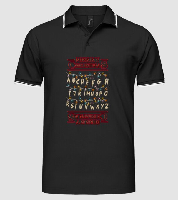 Merry Stranger Christmas model negru pe tricou