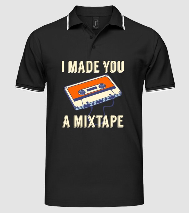 Mixtape model negru pe tricou
