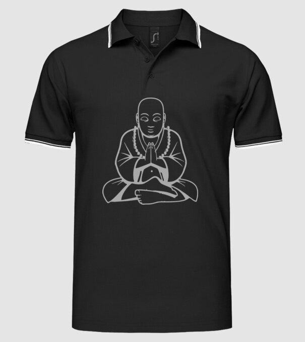 monk outline model negru pe tricou